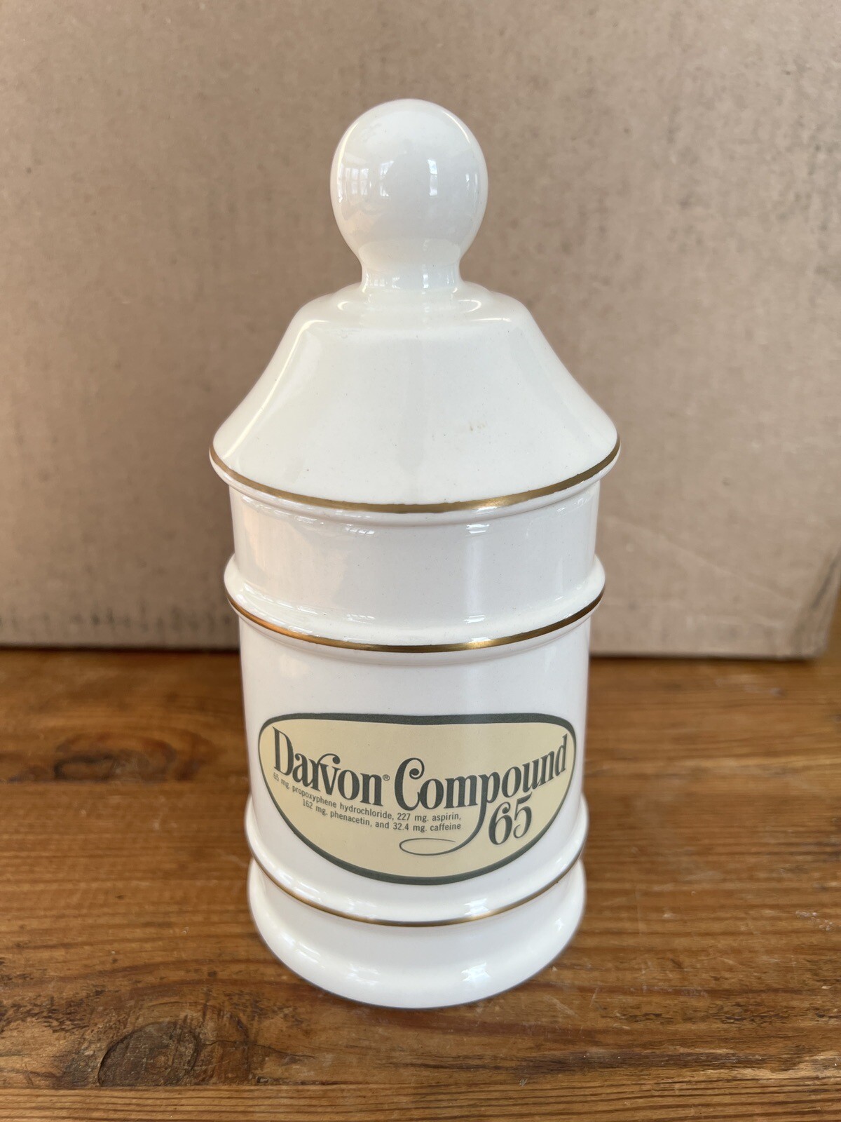 Vintage Darvon Compound-65 Apothecary Canister Jar with Lid