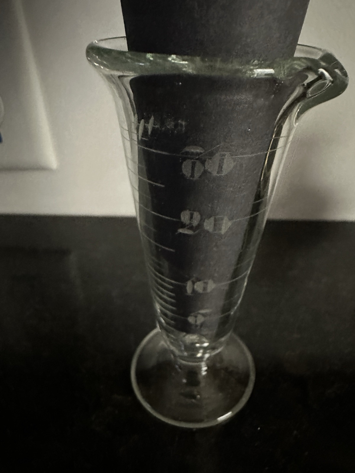 Phenix Graduated Clear Glass Apothecary Footed Beaker Etched 30mL
