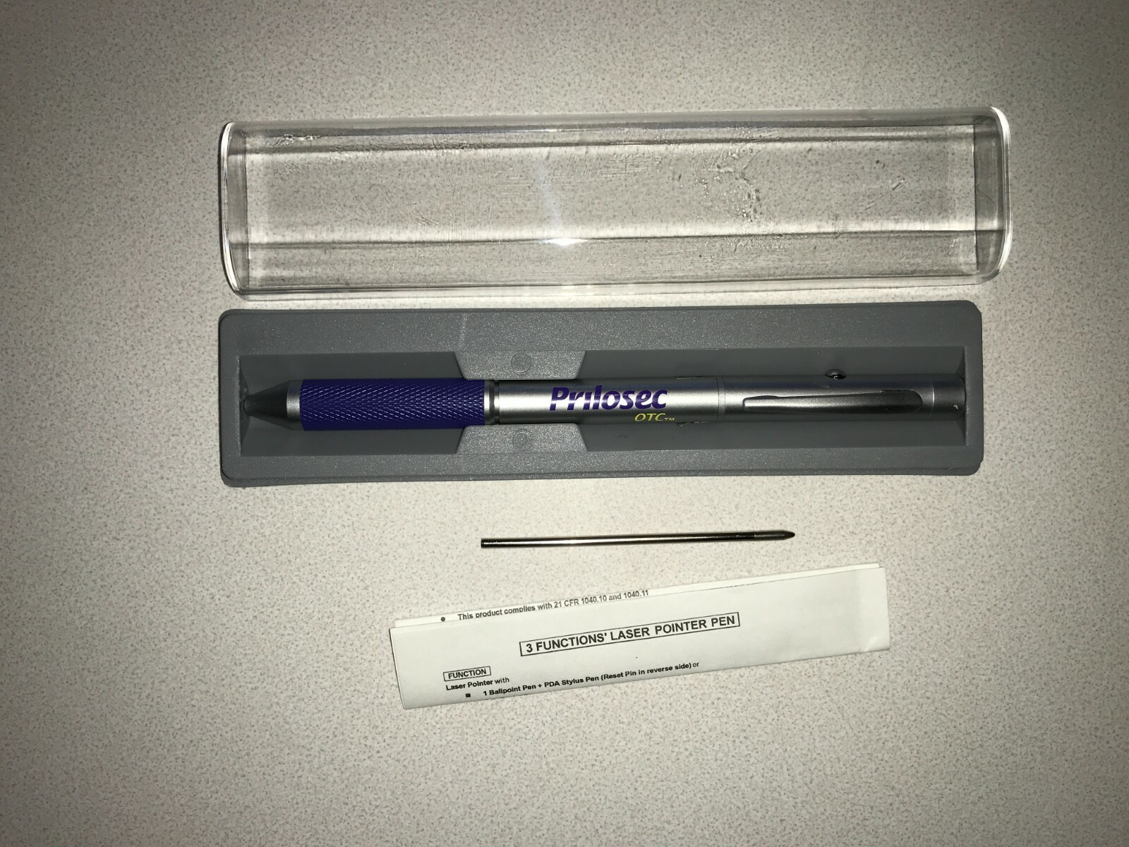 3 In 1 Prilosec Drug Rep Metal Pen Pharmaceutical Pointer Stylus Box