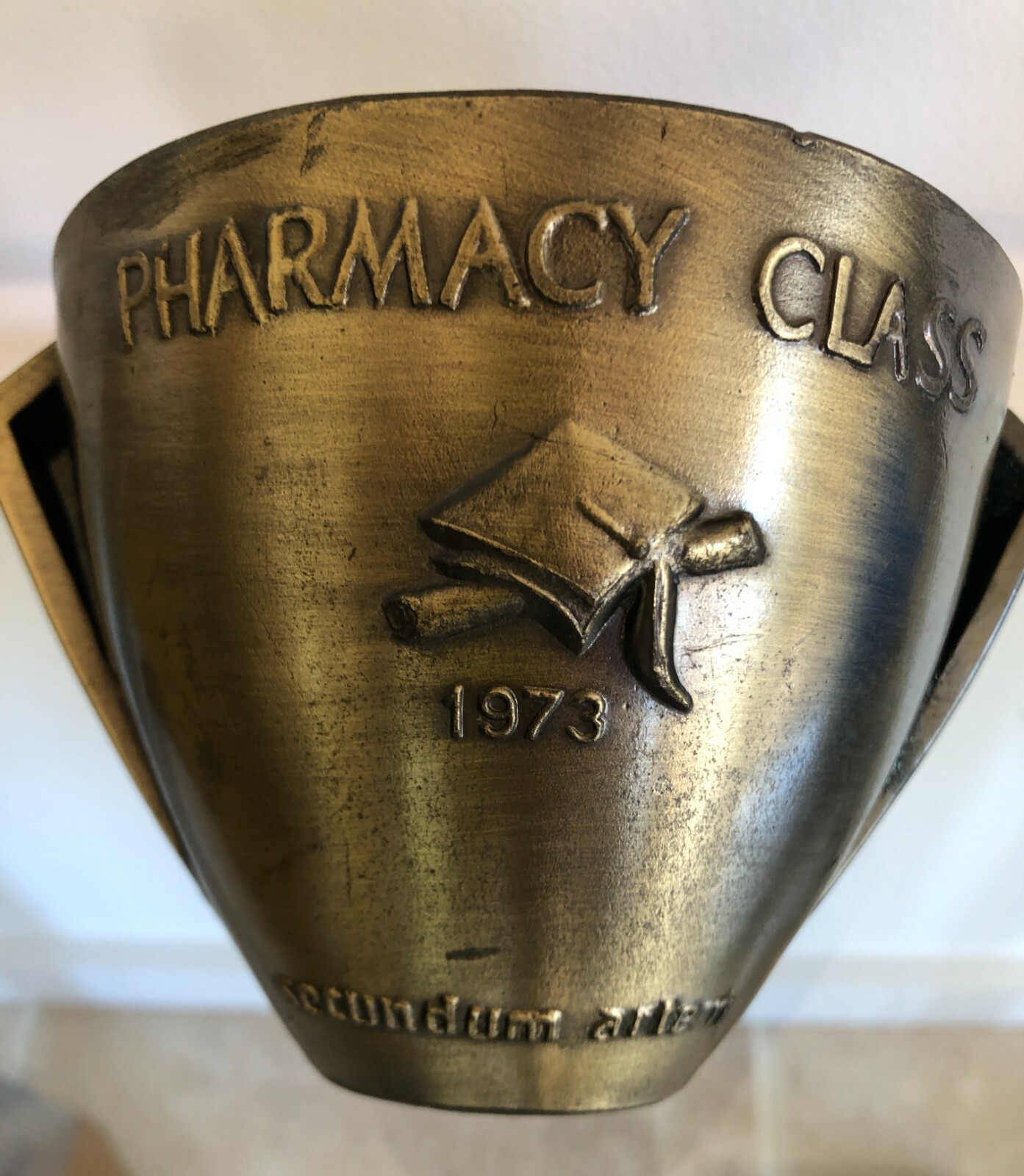 Vintage Pharmacy Class 1973 Mortar & Pestle Rx Secundum Artem Schering