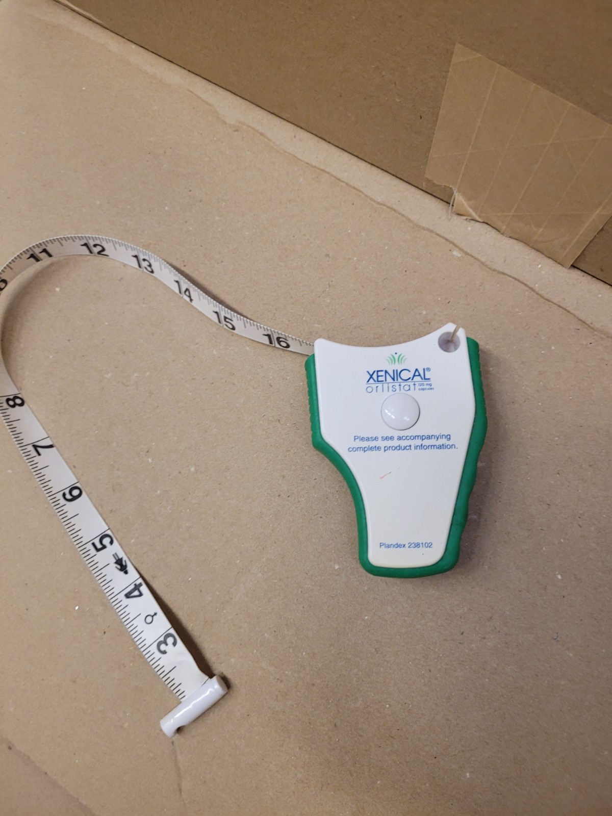 Xenical Drug Rep Measuring Tape w/Retractable Button & Clip – Unisex Adults