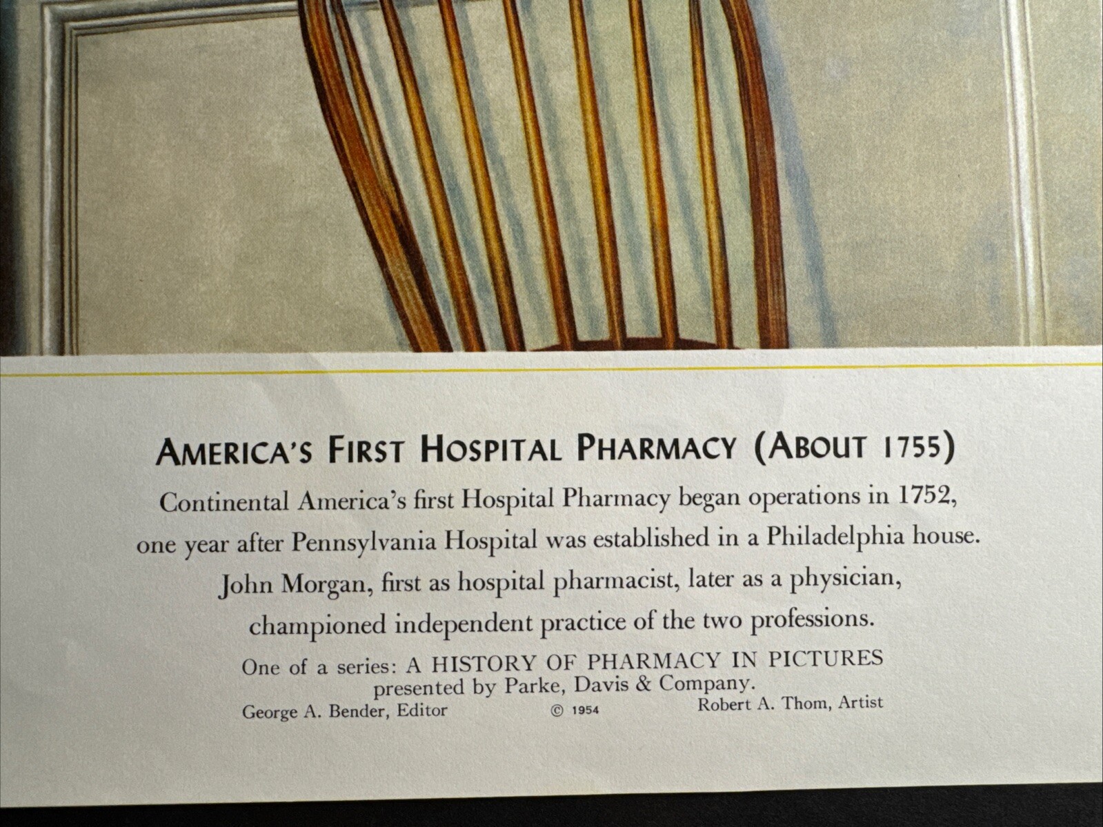 A HISTORY OF PHARMACY IN PICTURES 1954 PRINT#20 Great Gift For Doctor 22″×18″