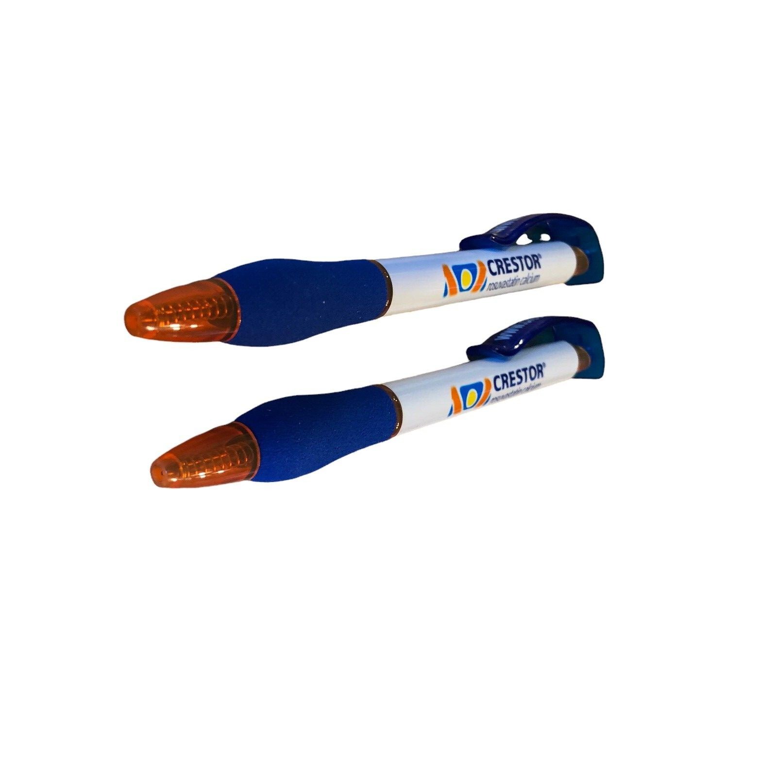 Crestor Pens Clip Soft Grip Orange Blue White New Rosuvastatin Calcium Drug Rep