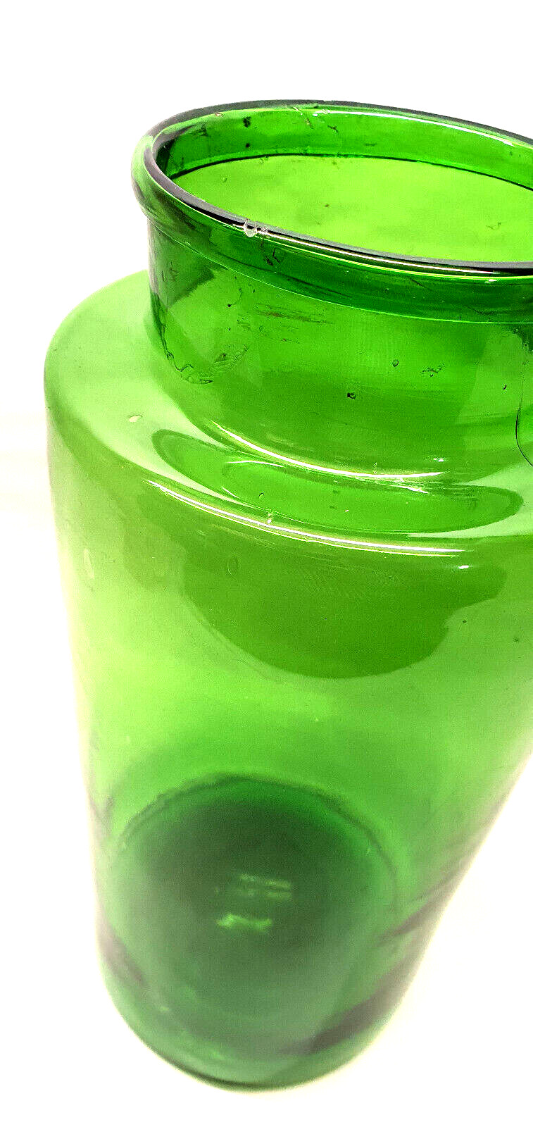 Vintage Large Pharmacy Pot 34 Cm Blown Glass Green Decoration