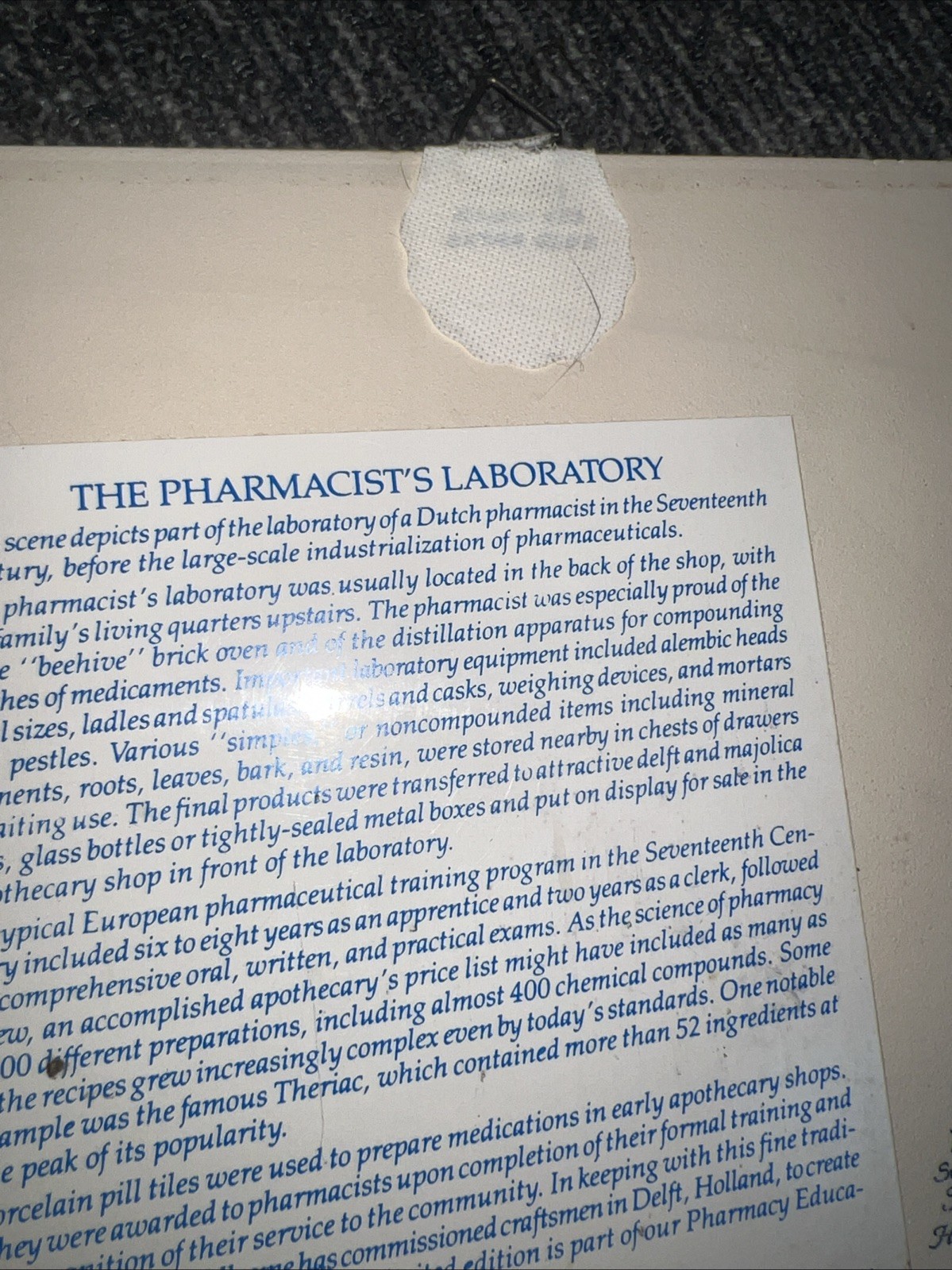 BURROUGHS WELLCOME Pharmacy English Pill Tile Pharmacist’s Laboratory DELFT(E7)