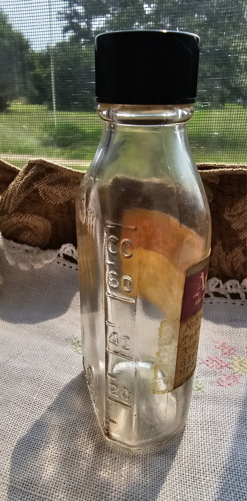 CLEAR GLASS Apothecary RX Medical ARGENTA Drug Jar Bottle NLR, AR 1968 Vintage✨️