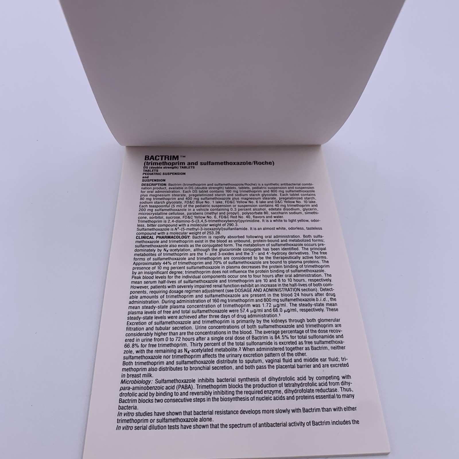 Bactrim Pediatric Roche Note Pads Pharmaceutical Drug Rep Promo Vtg 1988 Cherry