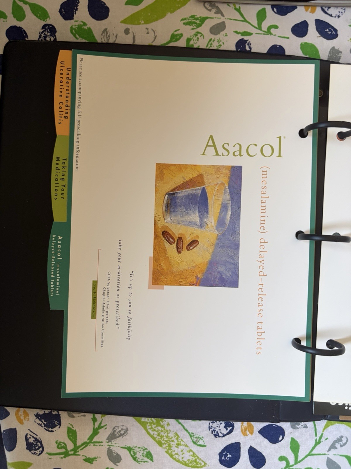 Asacol Notebook Patie- Drug Pharmaceutical Promo Medical Advertising – Very Rare