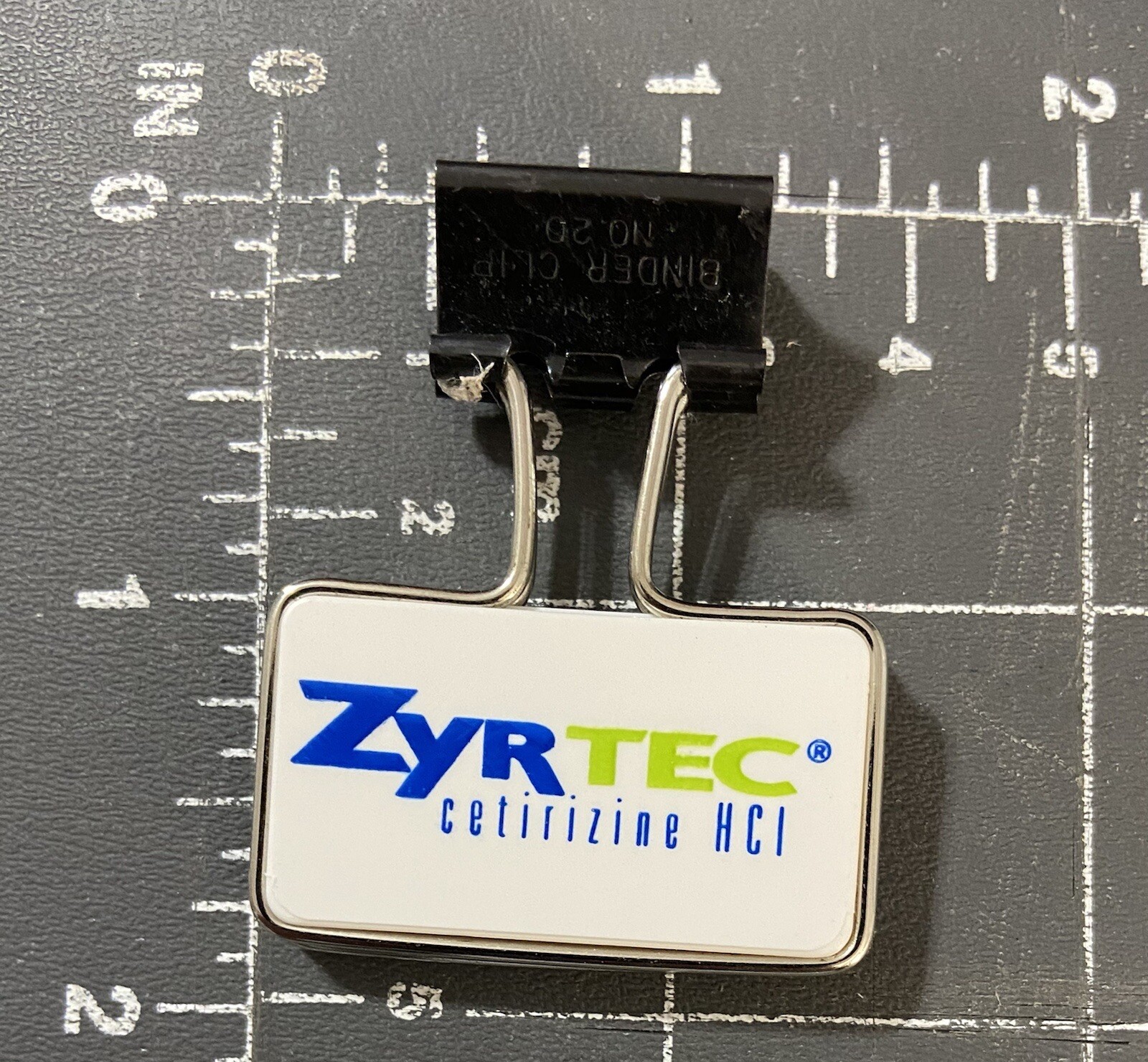 Zyrtec Brand Logo Pharmaceutical Advertising Binder Clip Sales Promotional Item