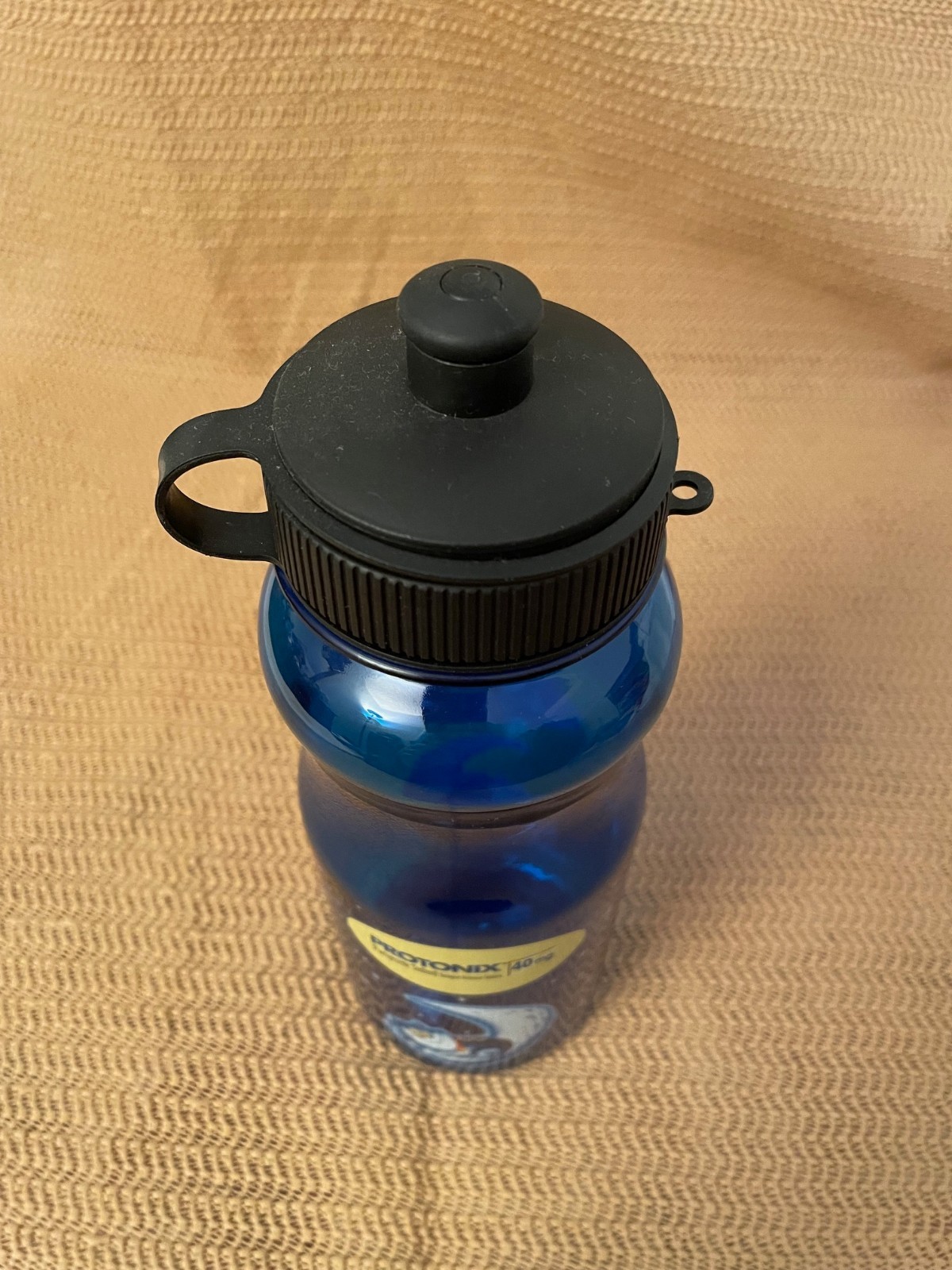 Pharma Drug Rep Protonix Blue/Clear Plastic Water Bottle, New