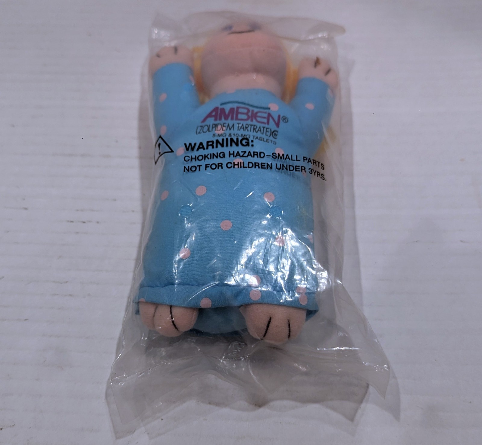 Vintage AMBIEN Sleepy Girl Plush Beanbag Doll – Pharmaceutical Rep Promo – RARE!