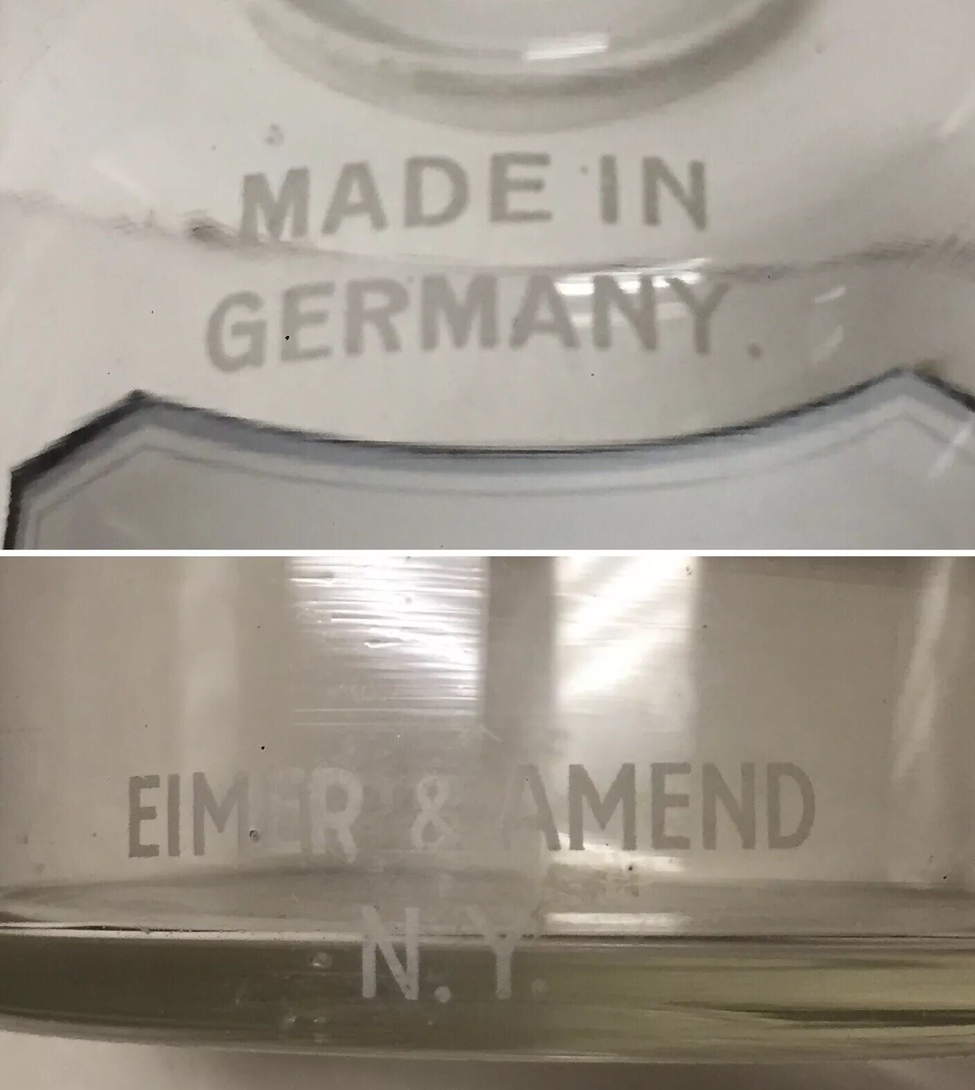 VTG APOTHECARY DRUGSTORE LABEL GLASS BOTTLE JAR GERMANY SUCROSE EIMER AMEND N.Y.
