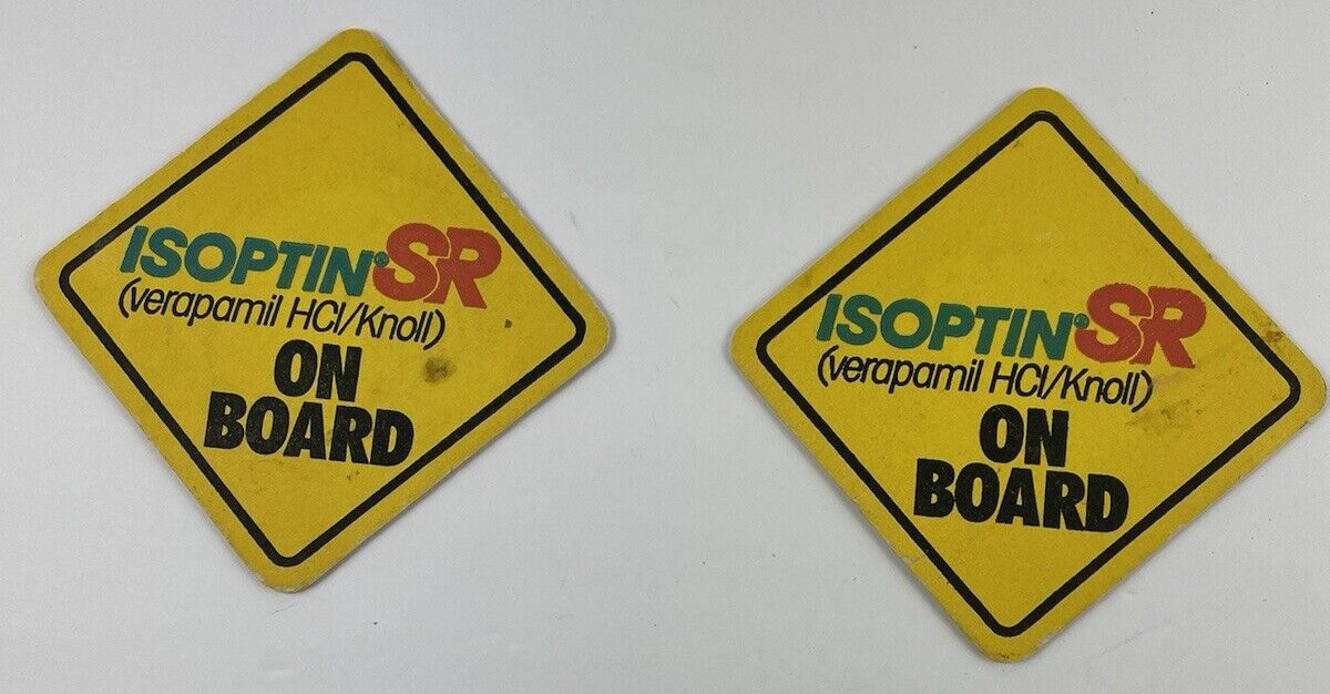 Vintage Coasters Coffee & Weekends Isoptin High BP Pharmaceutical Drug Rep