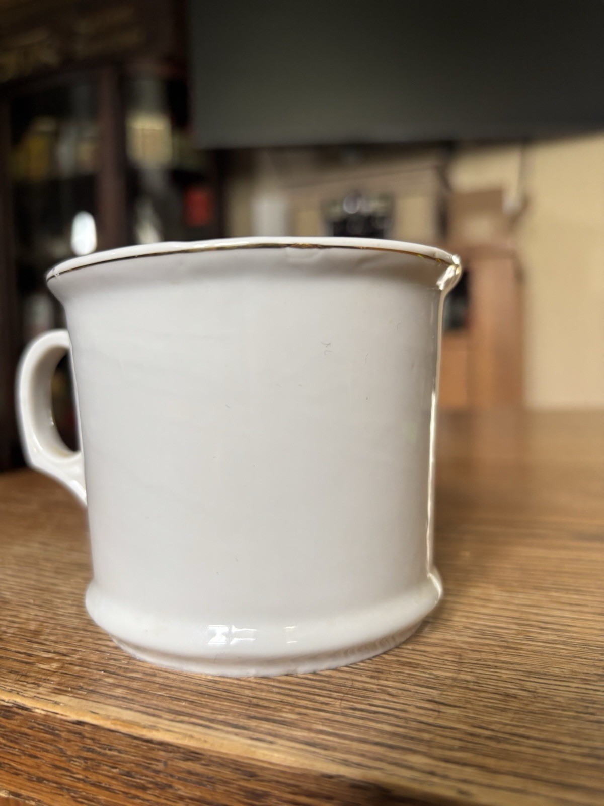 Vintage Apothecary Pharmacy Barber Shaving Mug Porcelain Enameled Mortar Pestle
