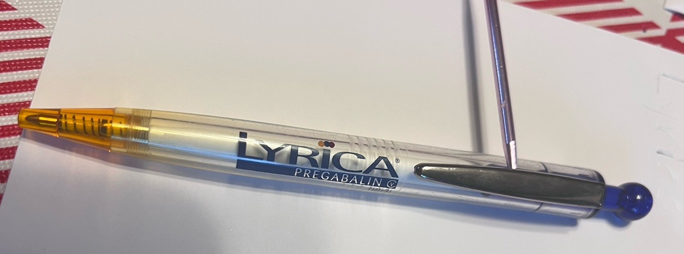 Lyrica drug rep pharma promo pen dry ink