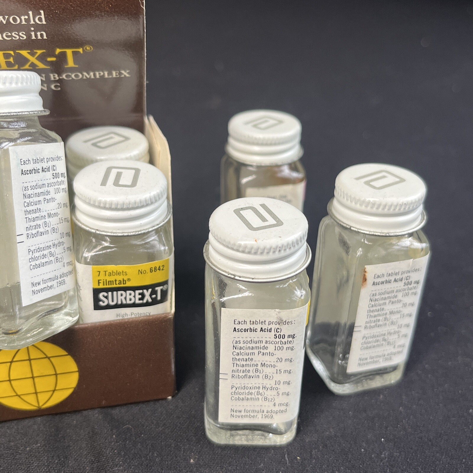 (9) Vintage Abbott Laboratories SURBEX-T Pharmacy Displays Medical