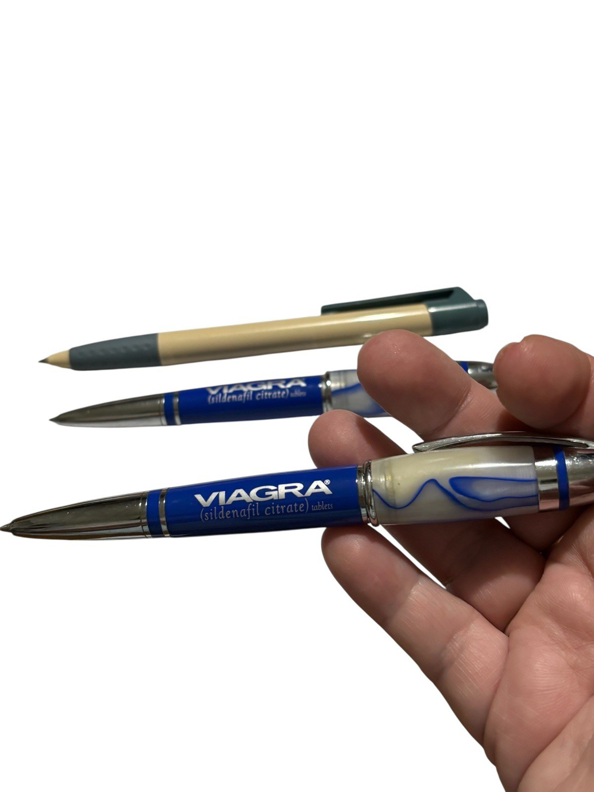 VTG Viagra Promo Ballpoint Pens Lot Of 3 Pharmaceutical Rep Advertising 2 Work