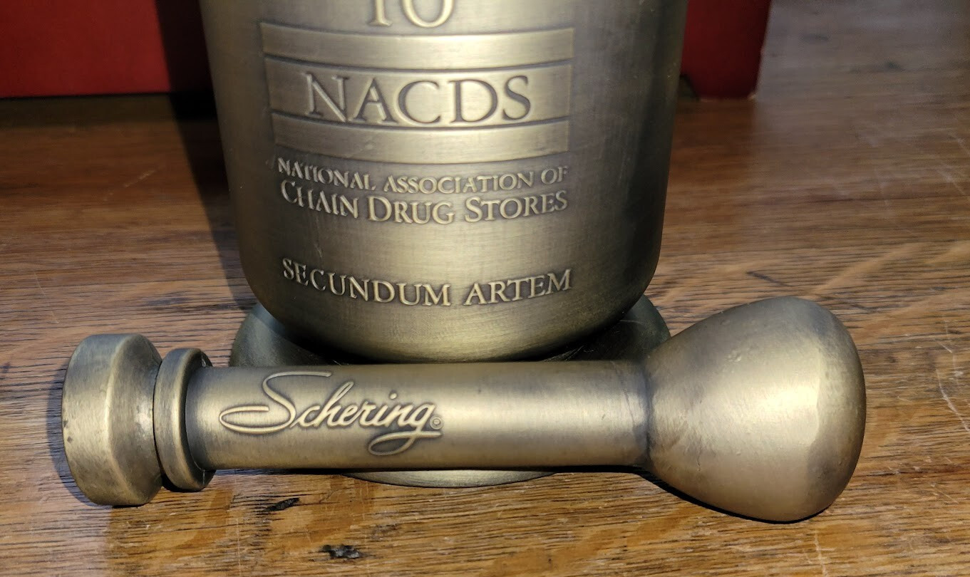 A Tribute to NACDS heavy metal MOTAR & PESTLE Schering-Plough NEW in box