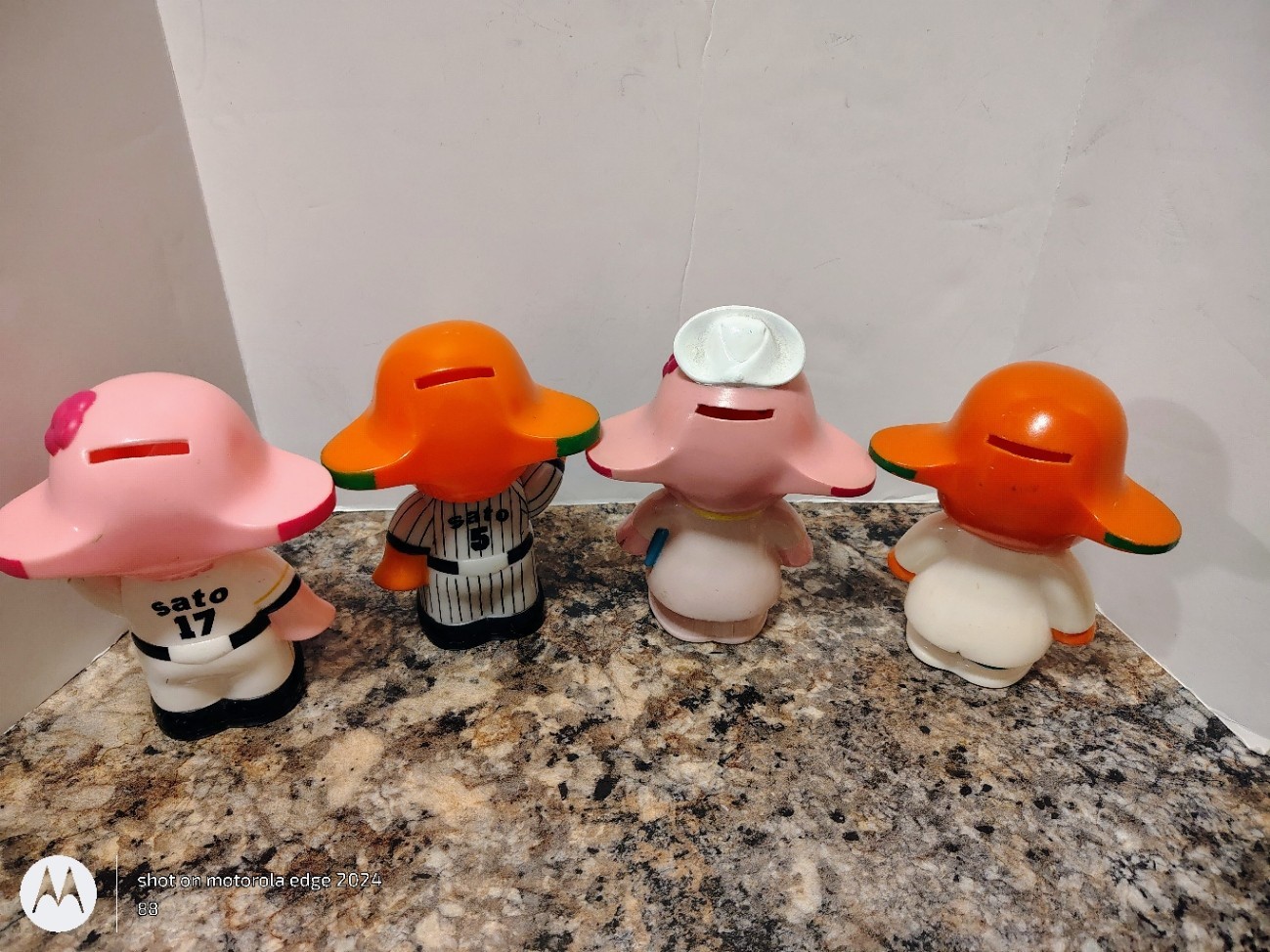 rare 11 inch Sato Pharmacy Japan display and 4 banks vtg/doc.nurse, baseball,