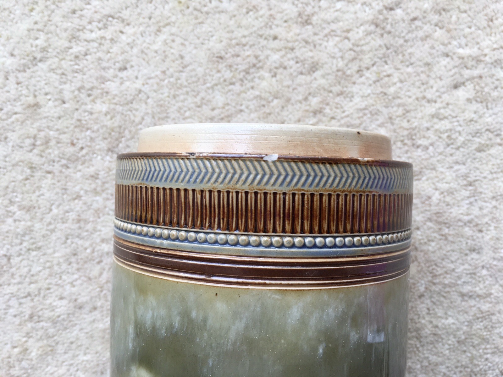 RARE C1910 VINTAGE ROYAL DOULTON POTTERY”UNC.BORIC”CHINA CHEMISTS JAR/POT