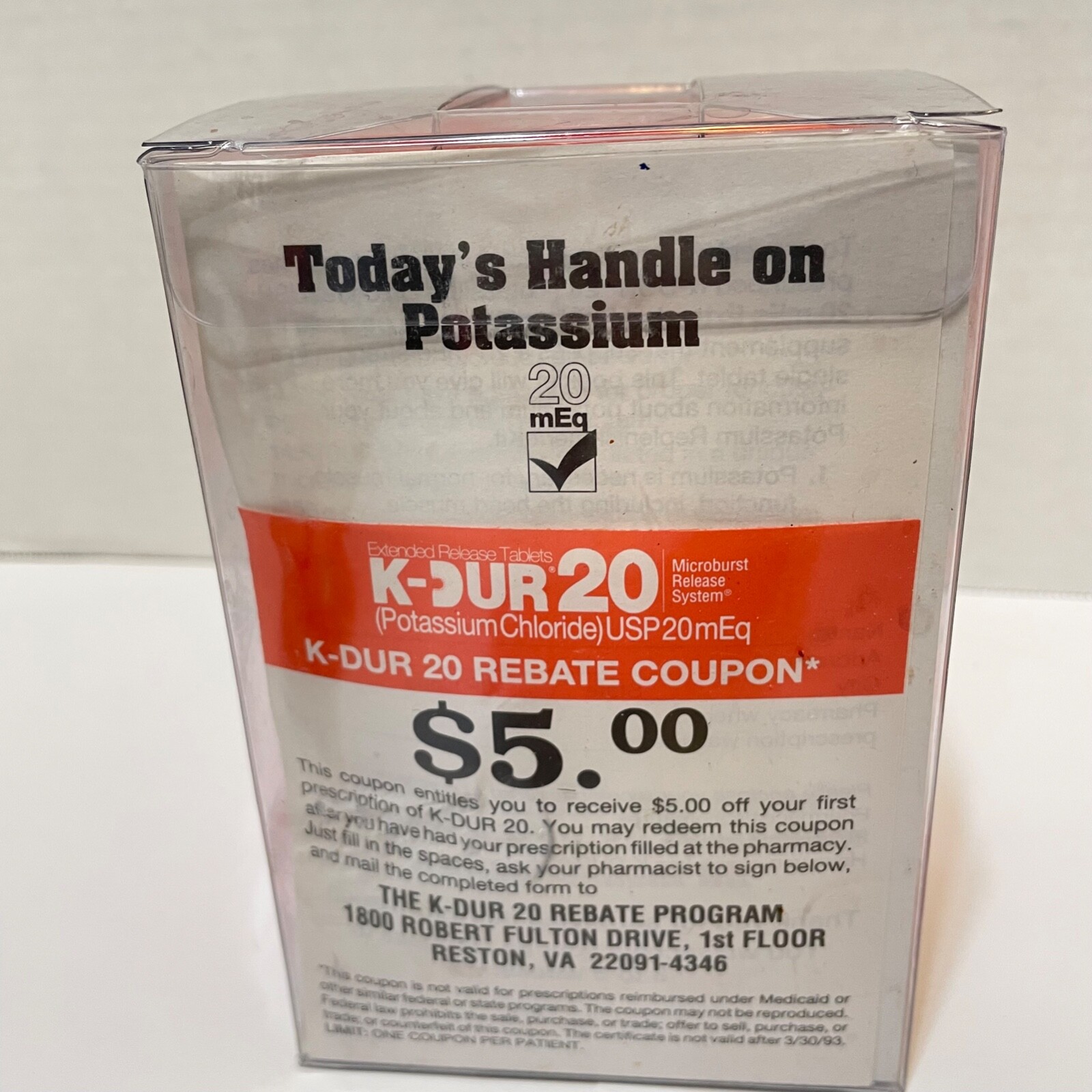 Rare Vintage 1992 Key Pharmaceuticals K Dur 20 Potassium Replenishment Kit NOS