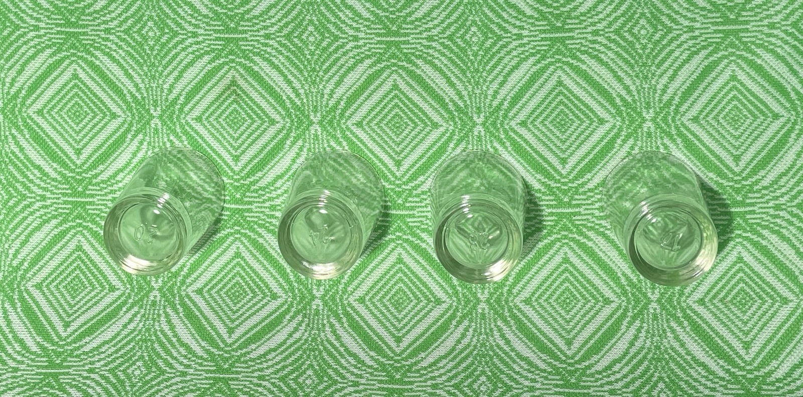 Vintage Glass Medicine Cups Lot of 4 🧪 Apothecary Pharmacy 1oz Mid Century