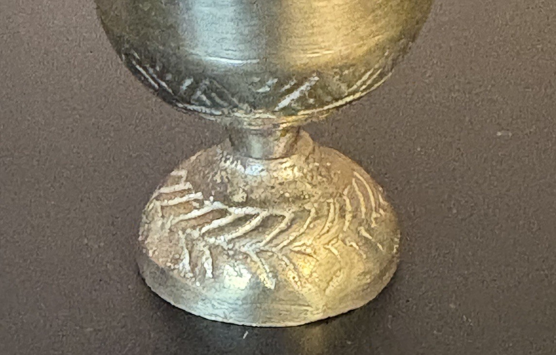 Vtg Small Brass Ornate Mortar & Pestle Pharmacy / Medical 2″ Tall