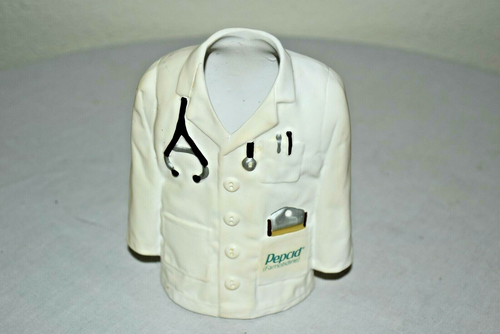 PEPCID Pharmaceutical drug rep 5 1/2″ tall Pencil holder Dr Jacket Rare EUC