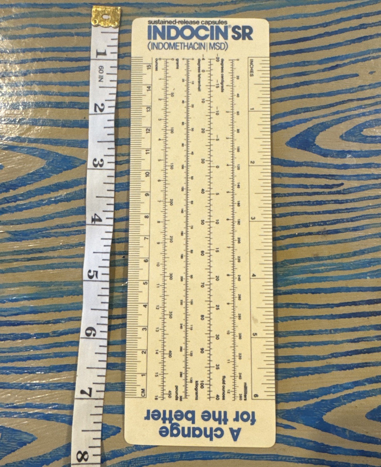 Indocin SR Ruler Drug Rep Swag Merck Pharmaceuticals Vtg 1985 Pharma Ad
