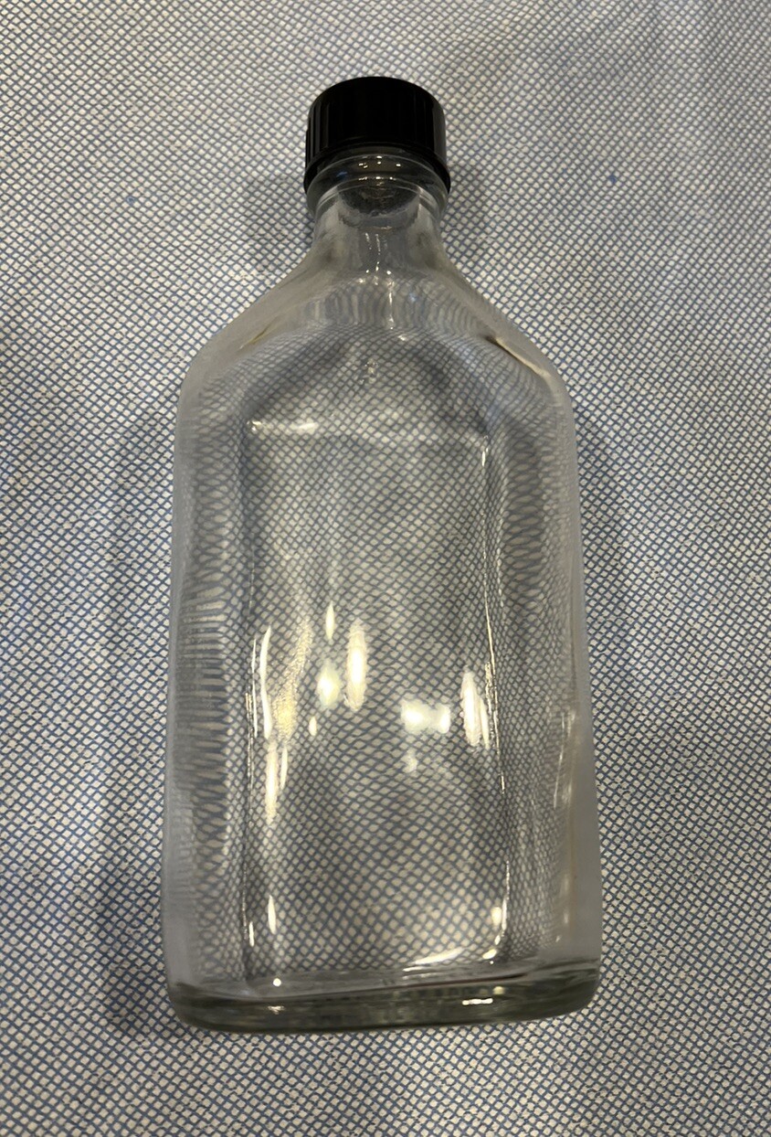 Vintage Label-Rite NOS glass pharmacy 8 oz. medicine prescription Bottle