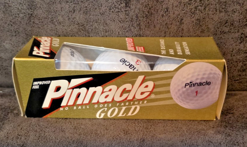 Vintage Claritin Syrup Pinnacle Gold Golf Balls 3 Pack Pharma Rep Promo NOS