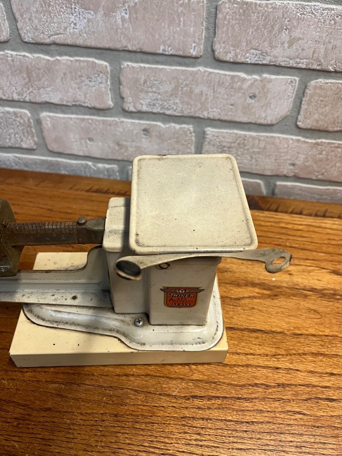 Vintage Triner Beam Scale Apothecary Pharmacy Drug Store White