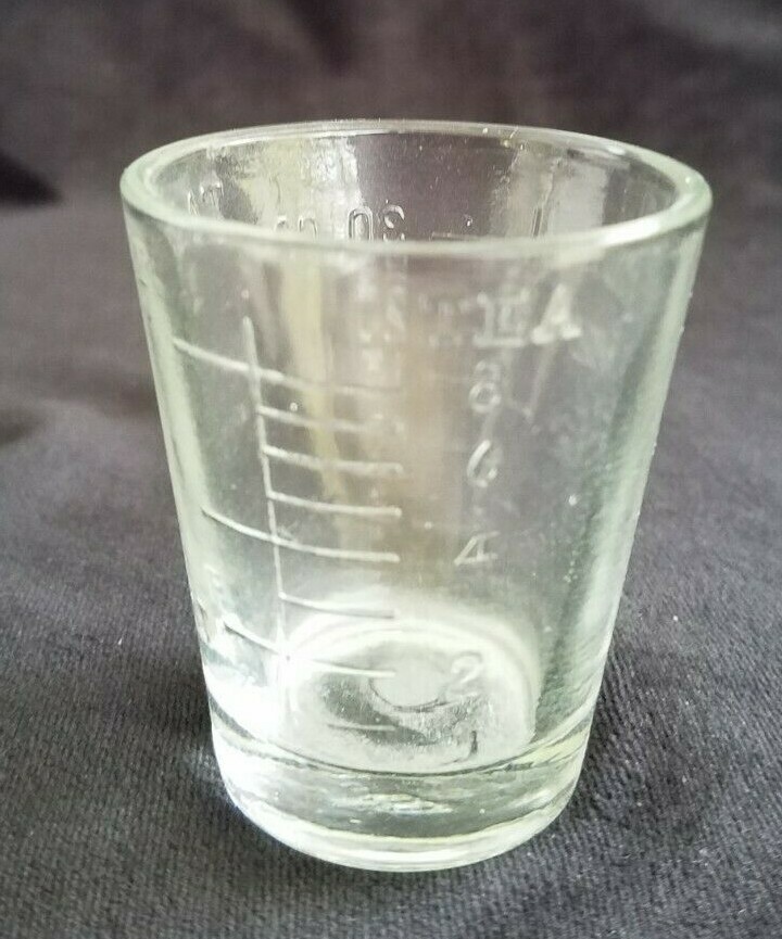 Old Glass Medicine Measure Calibrated Measures Tablespoons Teaspoons Ounces CC
