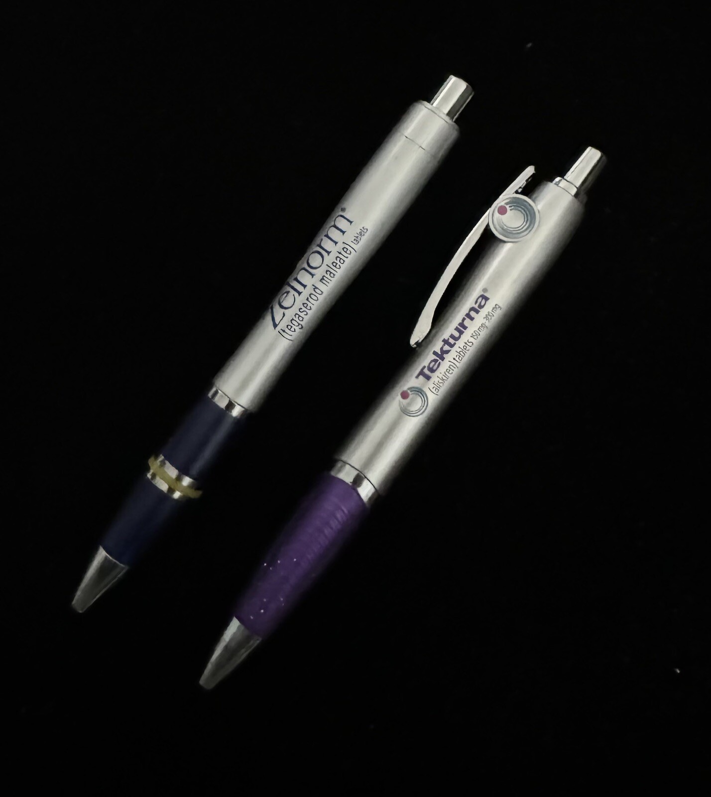 2 Two Pharmaceutical Drug Rep Pens – Collectible Tekturna & Zelnorm Pen