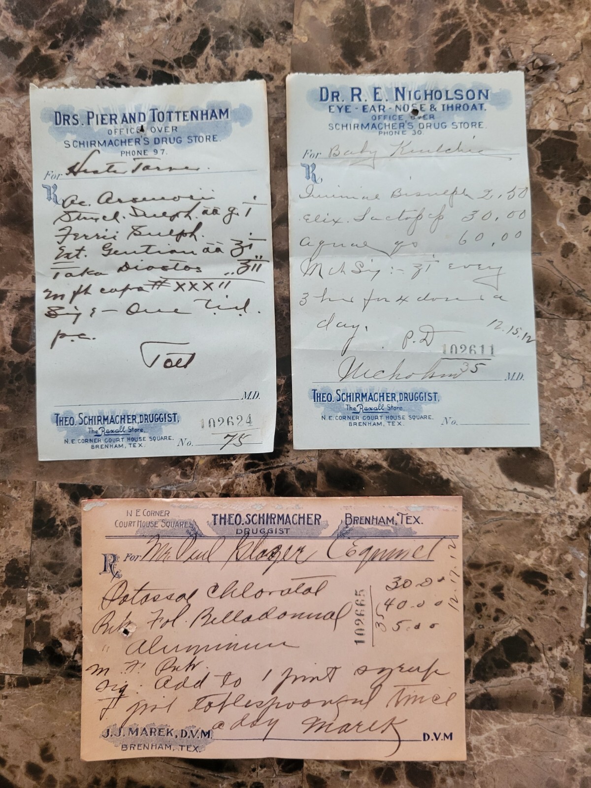 100 antique prescriptions (1912): Opium, Poppy, Ergot, Dionin, Codeine & Anodyne