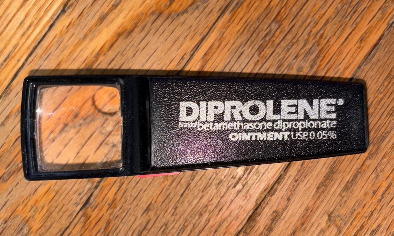 Vintage Diprolene Drug Rep Pocket Magnifying Glass