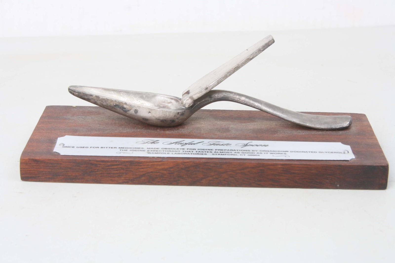1960’s AWFUL TASTE SPOON Used for Bitter Medicines, on Wood Made in Spain