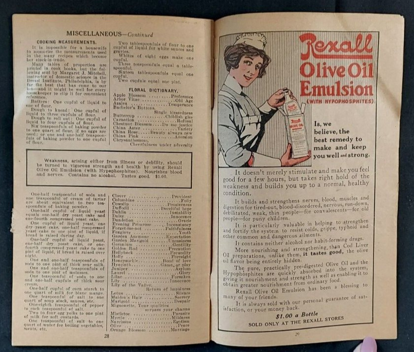 Old Rexall Medicine Family Year Book Vol 1 No 1 Red Cross Drug Co Glenwood Iowa
