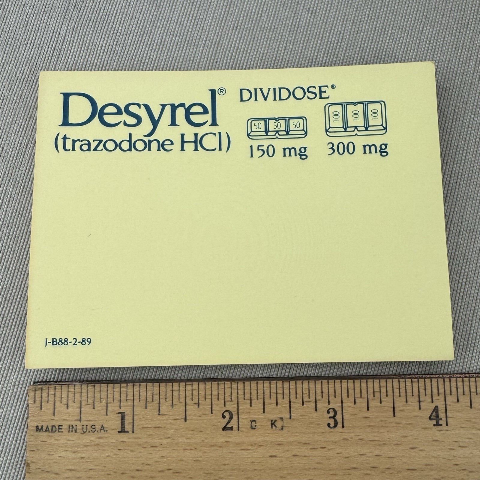 Trazodone Post-It Notes & Plastic Clips Vintage Drug Rep Swag Desyrel Dividose
