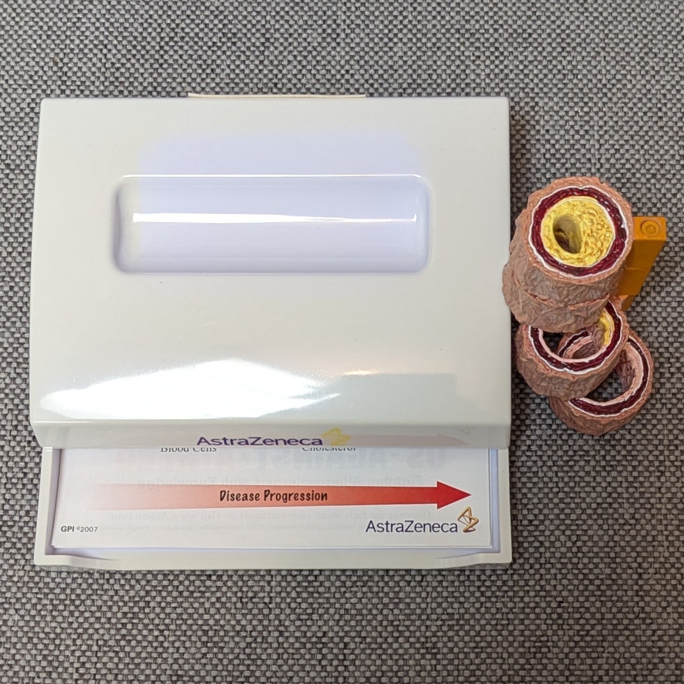 Drug Rep Promo AstraZeneca Cholesterol Artery Display Model w Educ. Flyers 2007