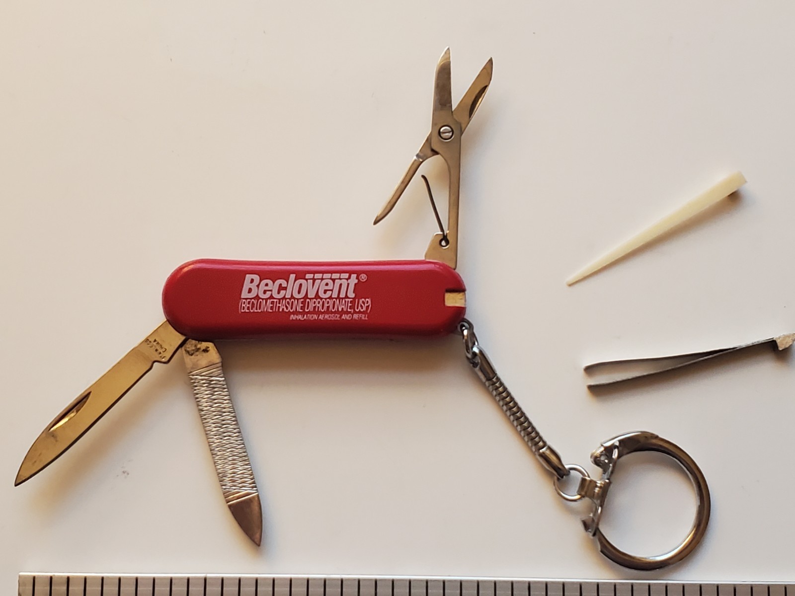 Beclovent Pocket Knife Keychain Drug Rep Pharmaceutical Advertising