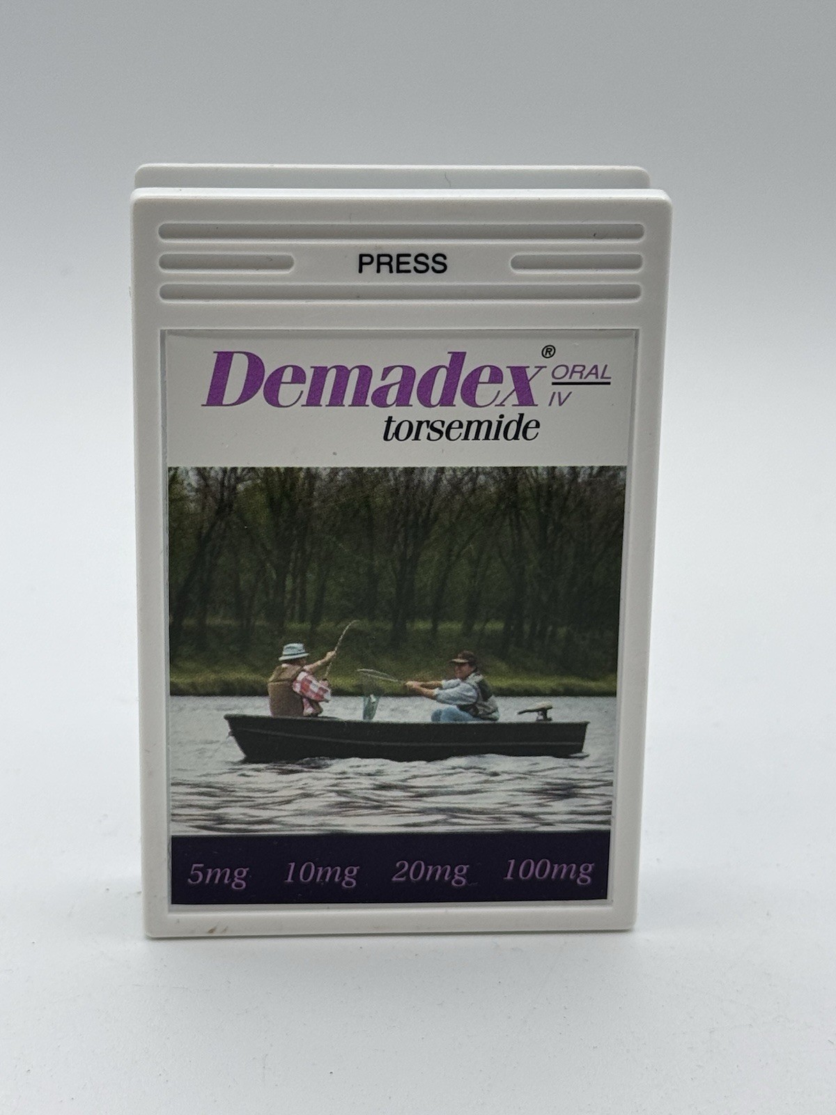 Vintage Demadex Roche Magnet Clip Drug Rep Fishing Graphic 1990s