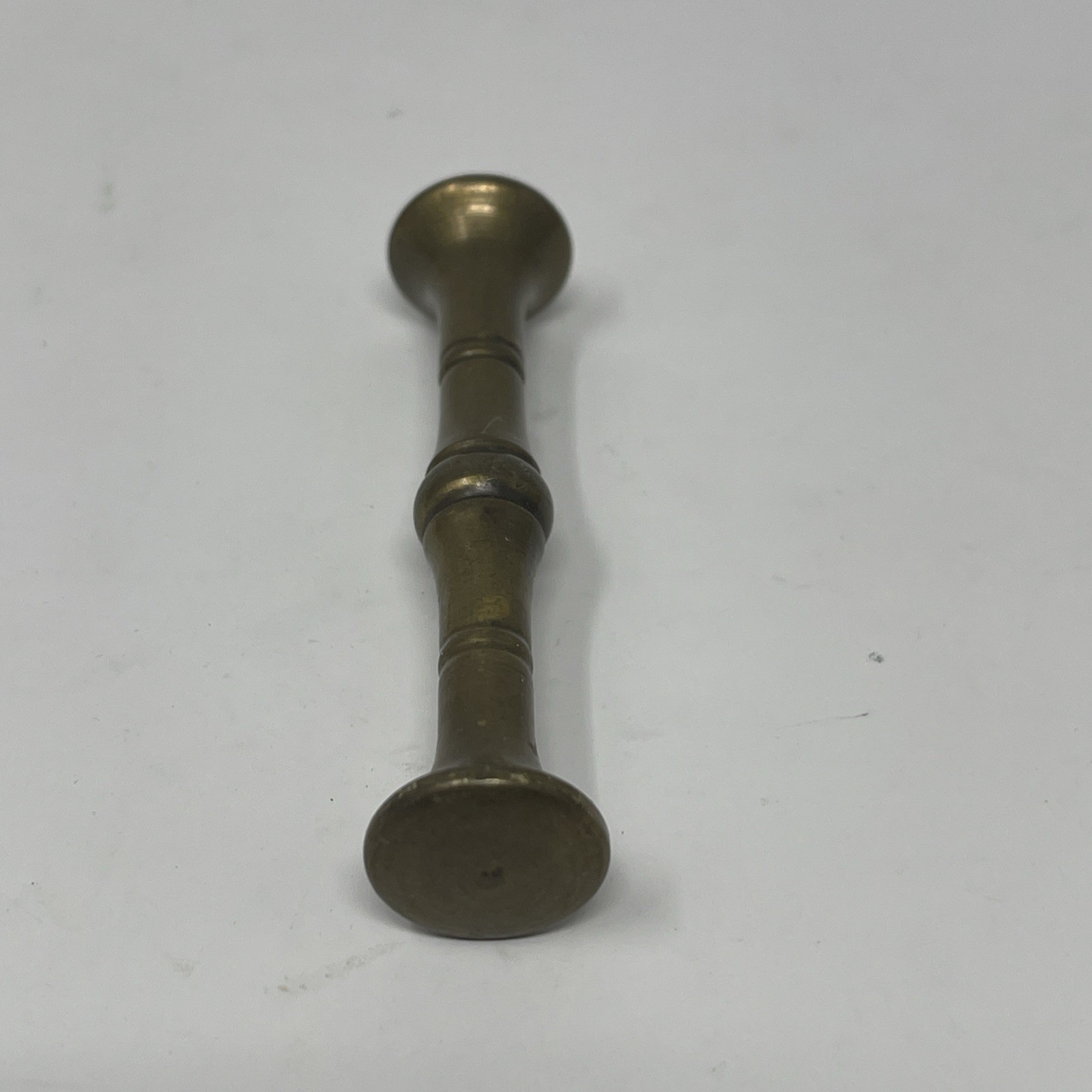 VTG SMALL BRASS MORTAR AND PESTLE WITH HANDLES