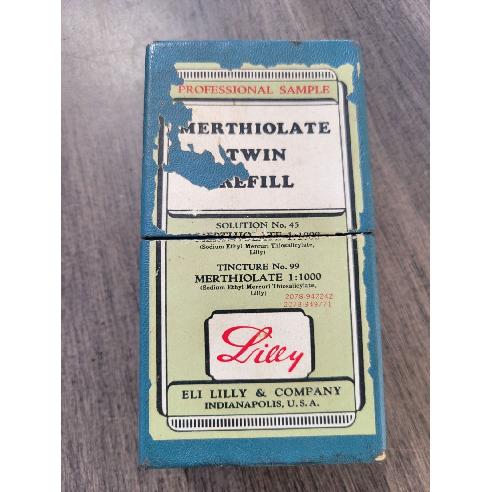 Eli Lilly Merthiolate Twin Refill Professional Sample Vtg medical original Box
