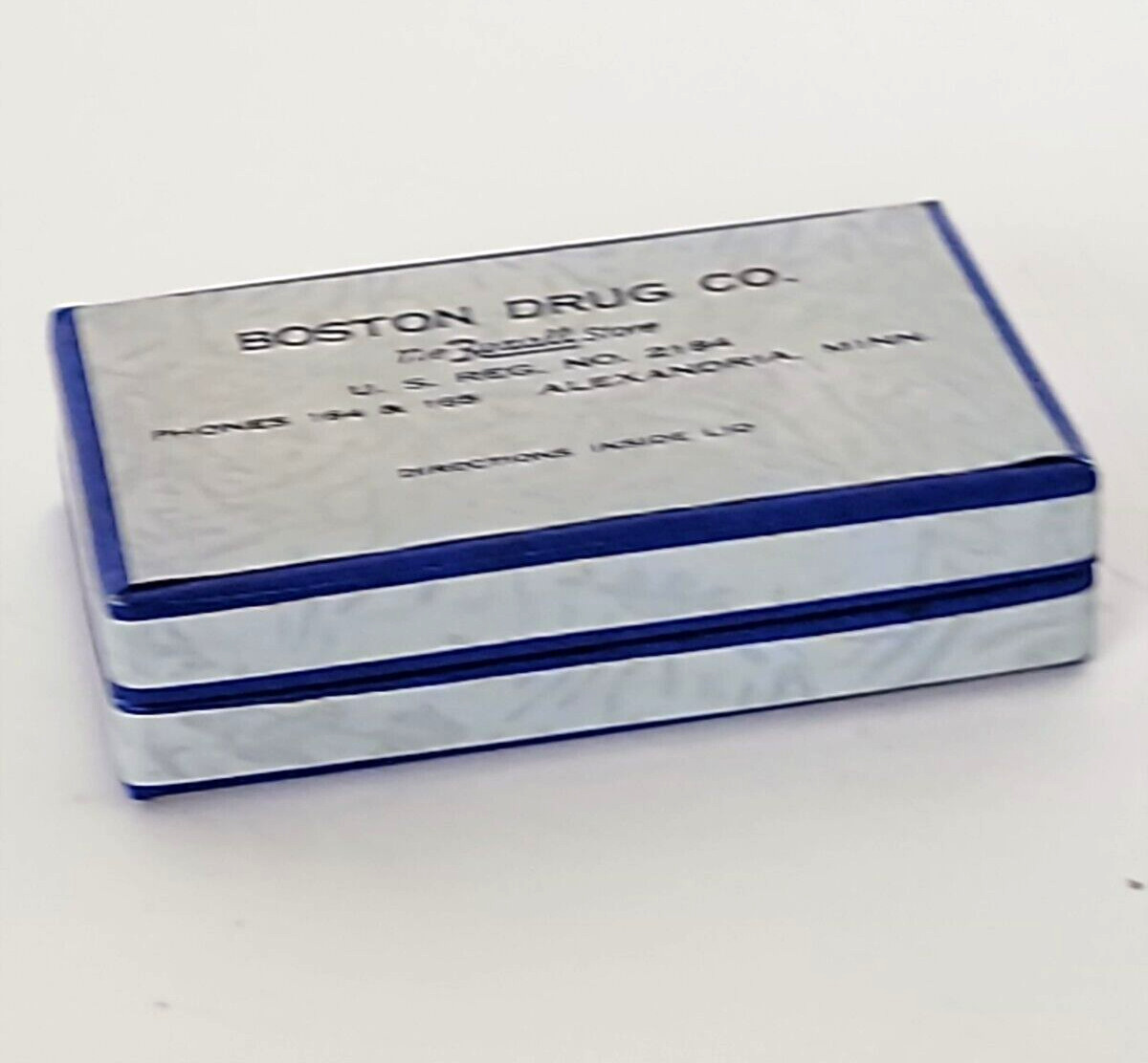 Vintage PILL BOX: BOSTON DRUG STORE Alexandria, Minnesota 1940s
