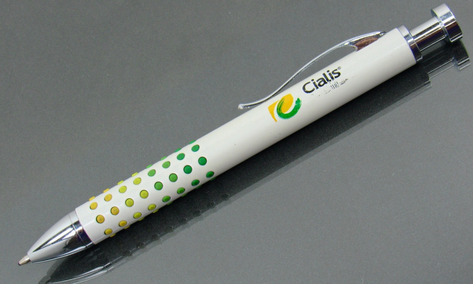 Cialis METAL PEN Bumpy Gripper Nail Head Clicker Drug Rep Pharmaceutical Promo