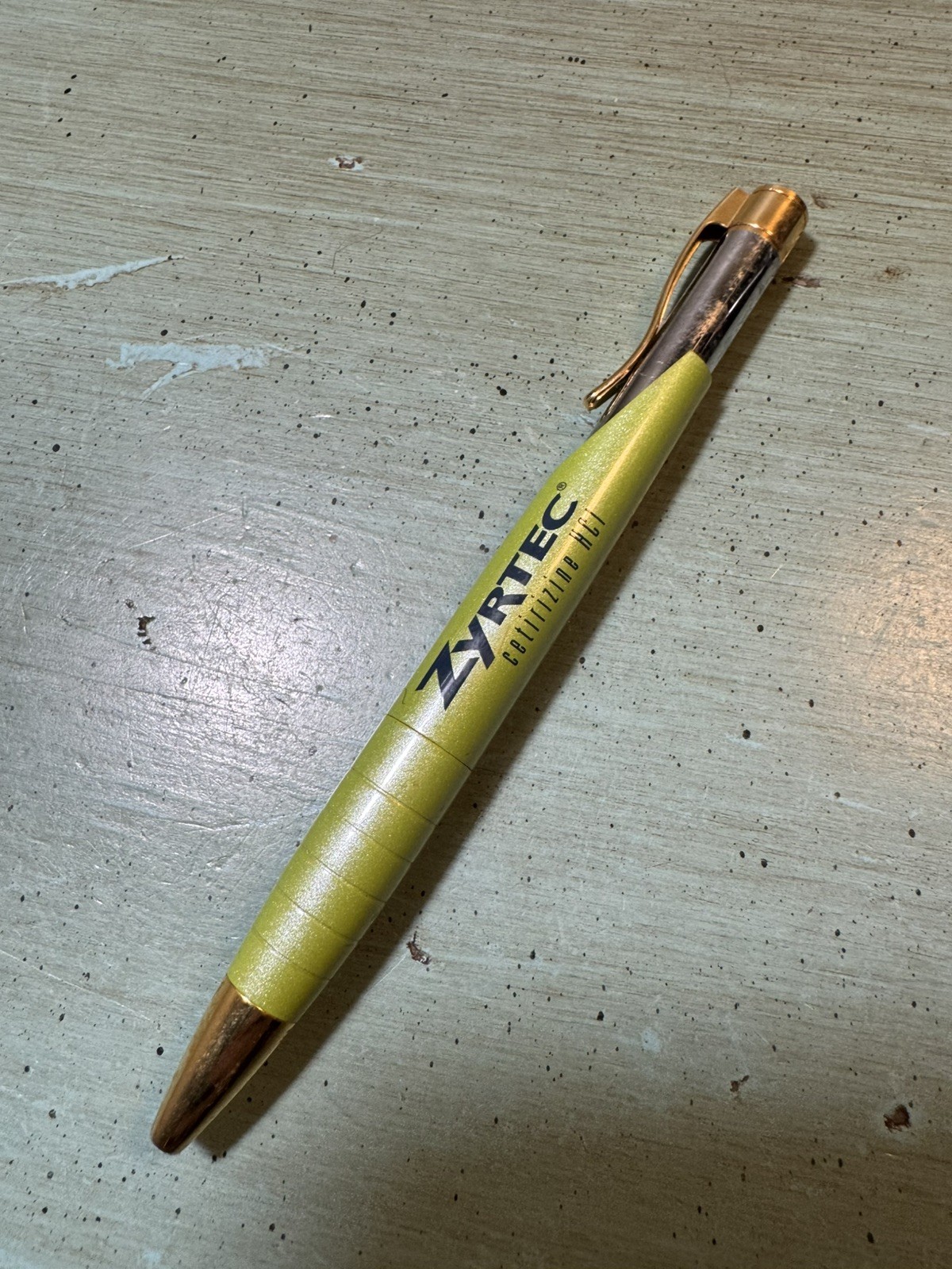 ZYRTEC PEN LOT (8 pens) Blue & Lime Green, Metal Ball Point-Pharmaceutical Promo