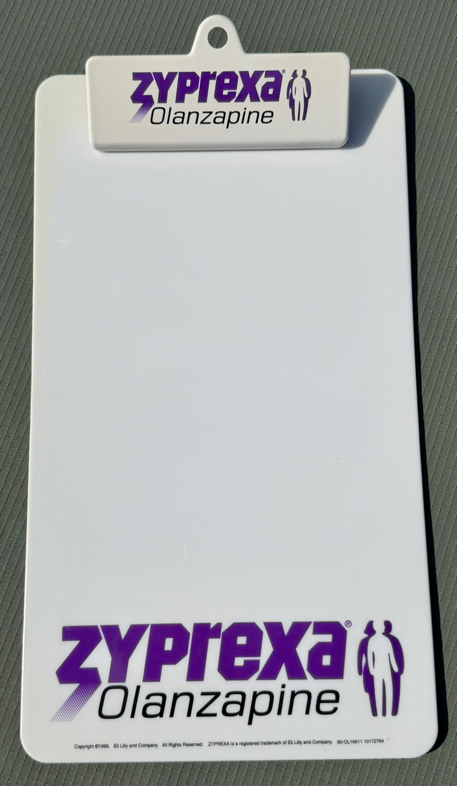 Zyprexa Clipboard 1999 Drug Rep Promo