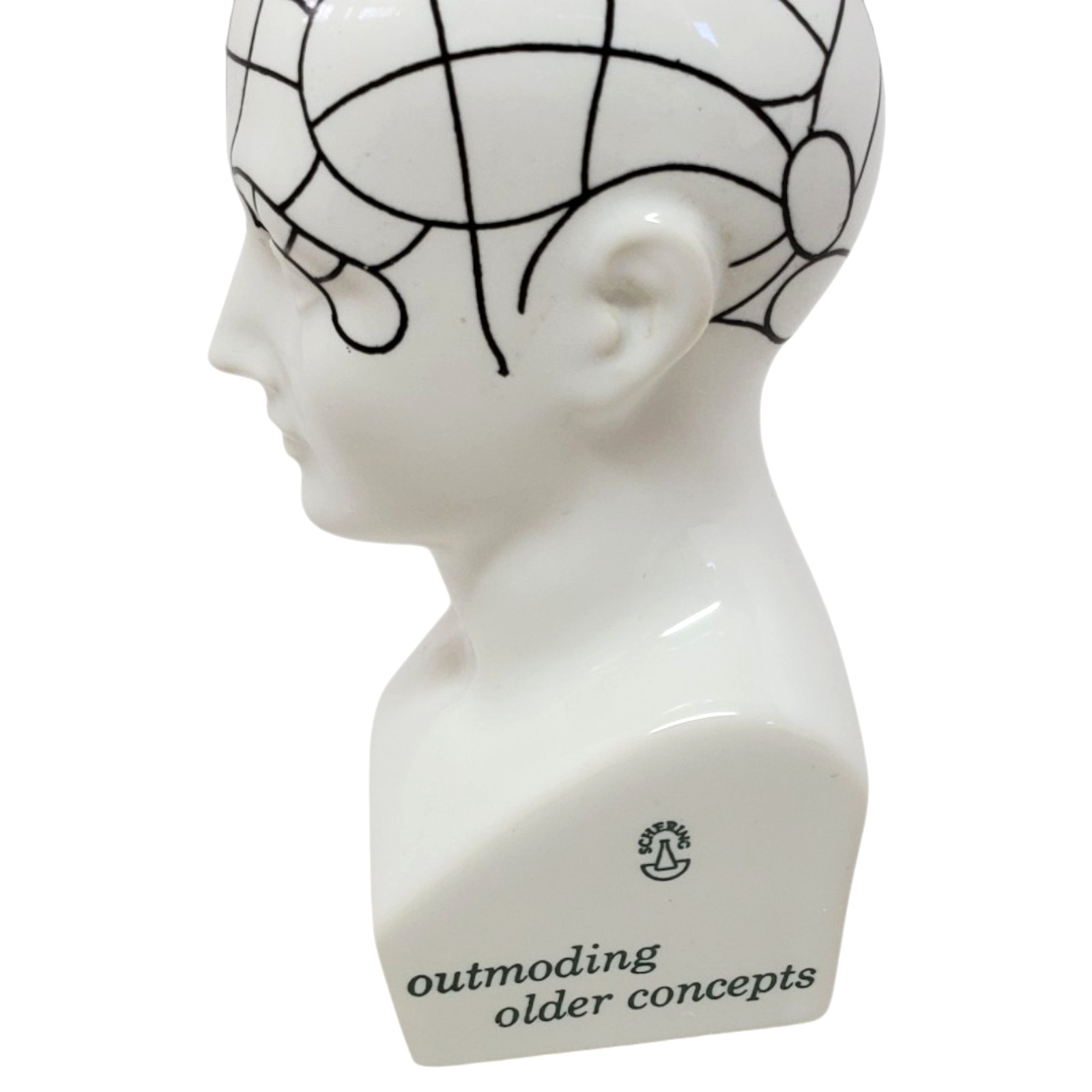 Schering TRILAFON Tranquilizer Phrenology Head Ceramic Bust Figurine 1960s – D
