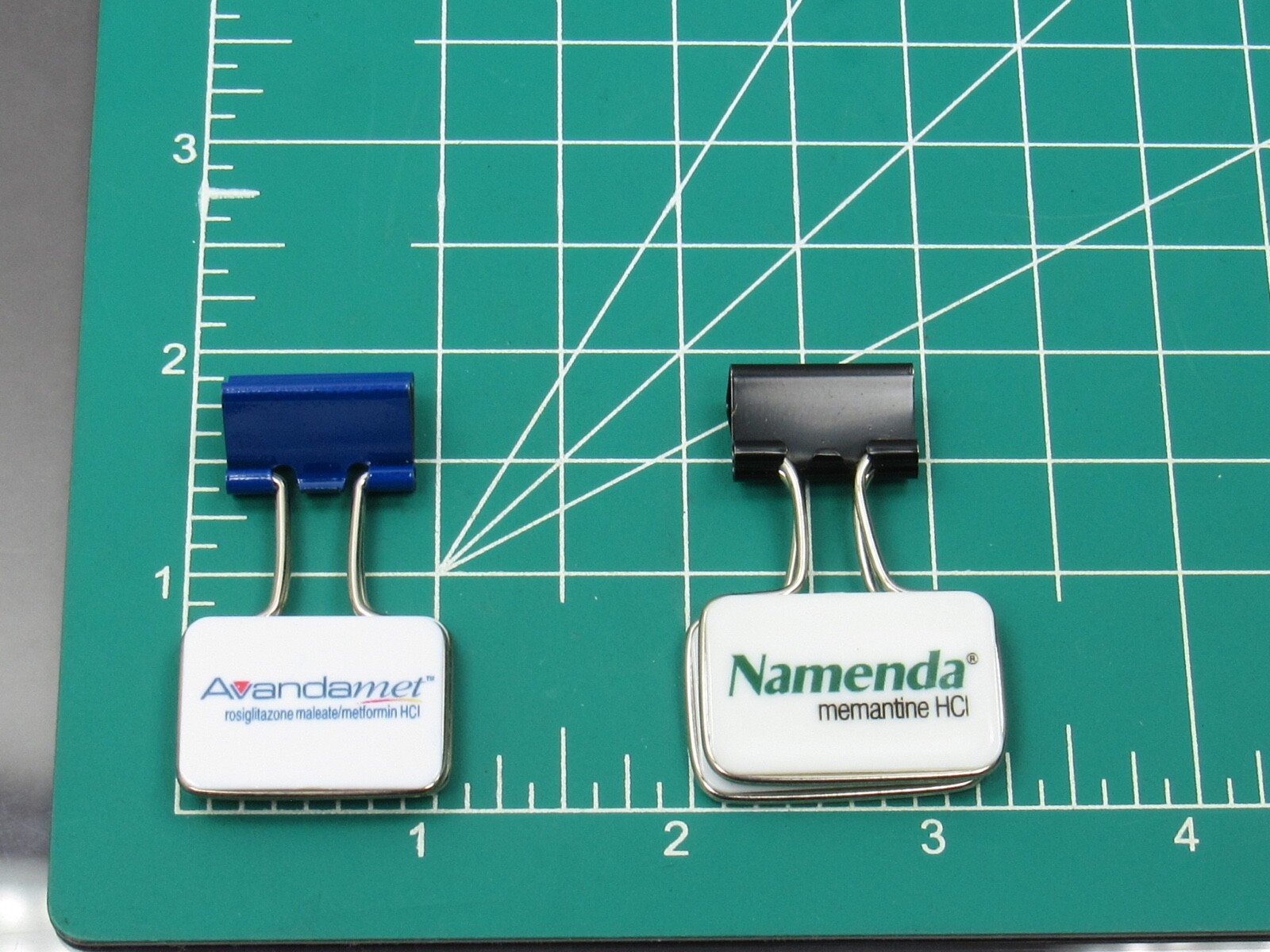 Namenda Avandamet Amitiza Zyrtec Binder Clips Drug Rep Pharmaceutical Lot of 12